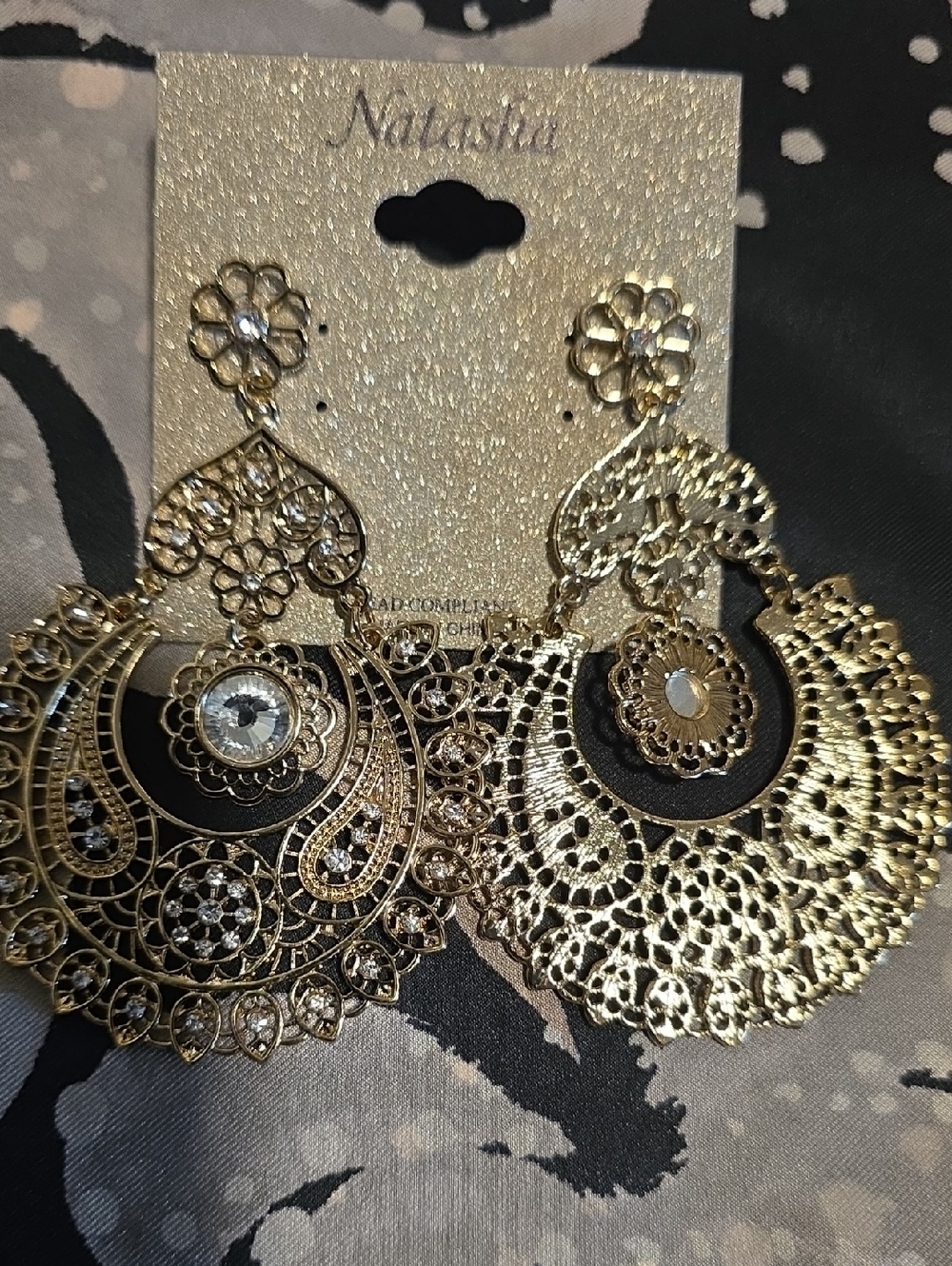 Gold Filigree Statement Earrings - Elegant Women Jewelry